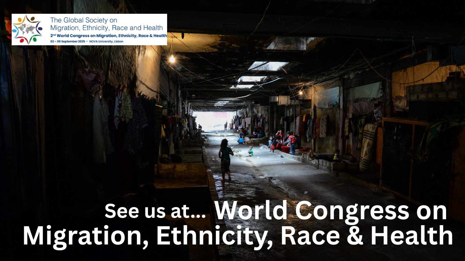 A dark underpass with children in the middle distance