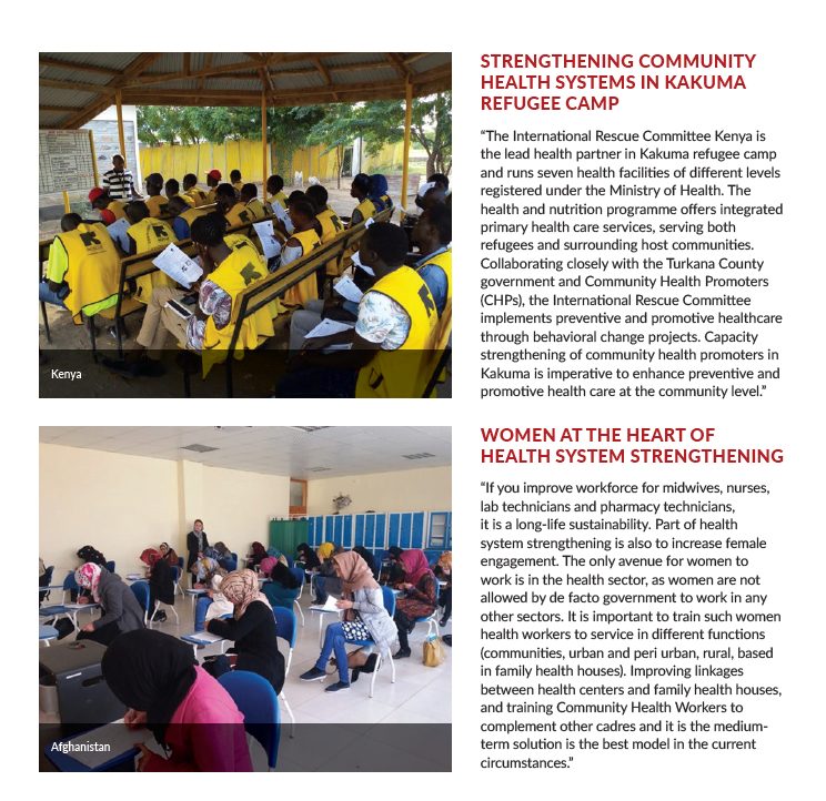 A page from the booklet showing scenes from Afghanistan and Kenya